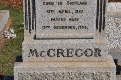 McGregor, James Lyall born in Scotland 13 April 1887 died 13 November 1958