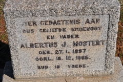Mostert, Albertus J born 27 January 1857 died 18 December 1965