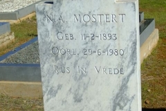 Mostert, NA born 11 February 1893 died 29 June 1980