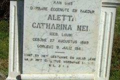 Nel, Aletta Catharina nee Louw born 27 August 1889 died 98 July 1942