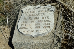 Van Wyk, Magarita HR nee De Roubaix born 17 December 1903 died 10 February 1939