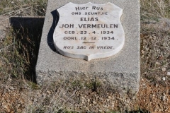 Vermeulen, Joh born 23 April 1934 died 12 December 1934