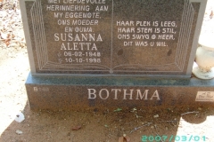 Bothma, Susanna Aletta