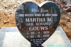 Gouws, Martha M nee Schartz