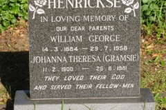 Hendrickse, William George + Hendrickse, Johanna Theresa (Gramsie)