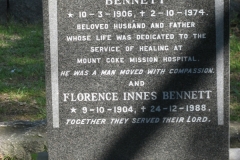 Bennett, Rev. Dr. Herbert M. + Bennett, Florence Innes
