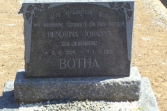 Botha. Hendrina Johanna nee Liebenberg